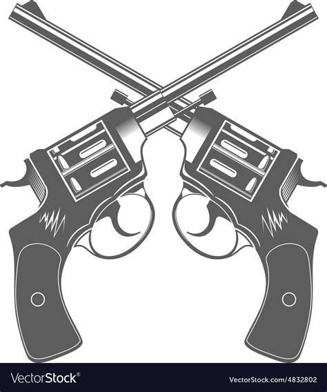 Crossed Guns Isolated Design Elements Royalty Free Vector