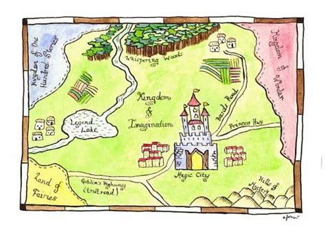 Kingdom Of Imagination Map Print Fantasy Cartography And
