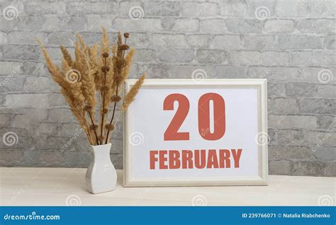 February 20 20th Day Of Month Calendar Date Stock Image Image Of