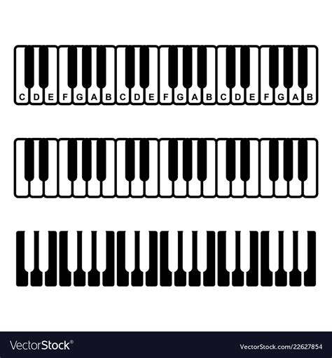 Piano Keyboard Diagram Piano Keyboard Layout Vector Image