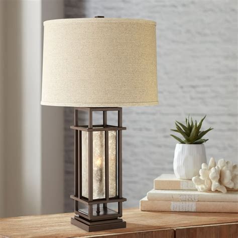 Franklin Iron Works Rustic Farmhouse Table Lamp With Nightlight Led