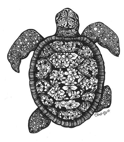 New Design Sea Turtle Zentangle Zen Doodle Patterns Zentangle Patterns