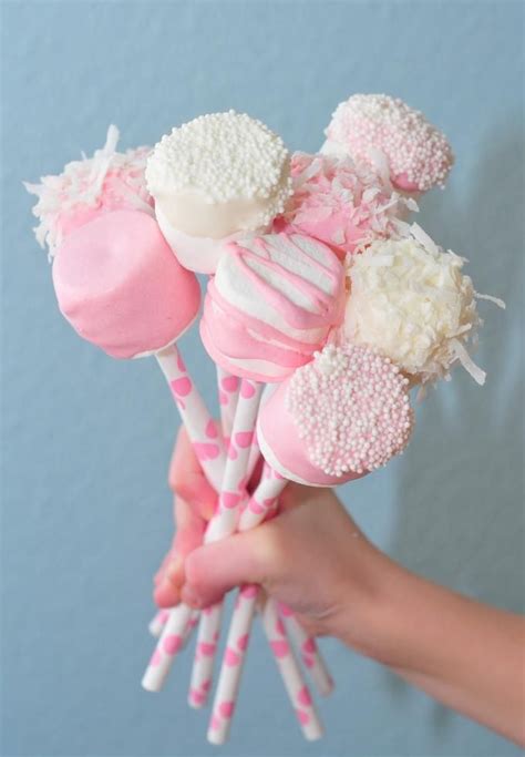 Pink Ok So They Arent Cake Pops But Close Enough Marshmallow Pops