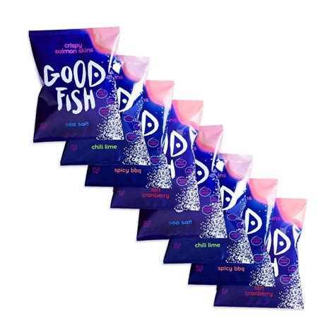 Goodfish Crispy Salmon Skin Chips Variety Pack Pack Of 8