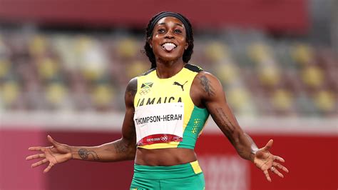 jamaican sprinter elaine thompson herah wins historic double double in track live updates