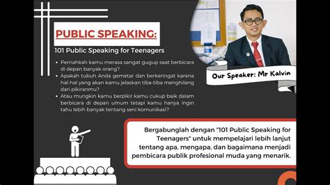 Public Speaking 101 Public Speaking For Teenagers By Mr Kalvin Youtube