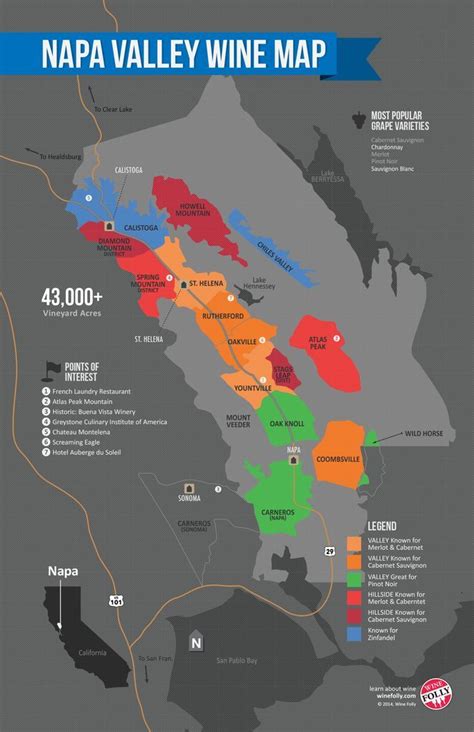 Usa California North Coast Wine Map With Images Wine Map Napa