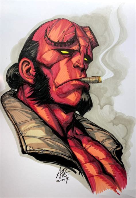 Hellboy Portrait Stanley Lau Hellboy Art Hellboy Wallpaper Comic Art
