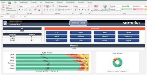 Devam Çizelgesi Excel Şablonu Excel Yoklama Takip Listesi