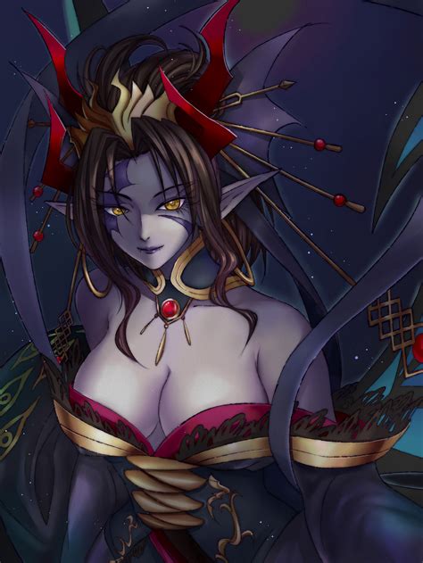 Lilithmon Lilithmon X Antibody Digimon Highres 1girl Breasts Cleavage Demon Demon Girl