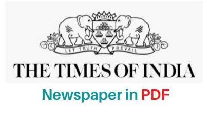 The Times of India epaper PDF 2022 [Download] - Dailyepaper.net