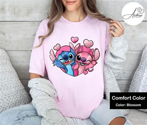 Disney Stitch Angel Valentine Shirt Cute Stitch Angel Love Shirts