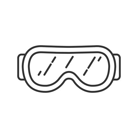 Ski Goggles Linear Icon Thin Line Illustration Snow Glasses Safety