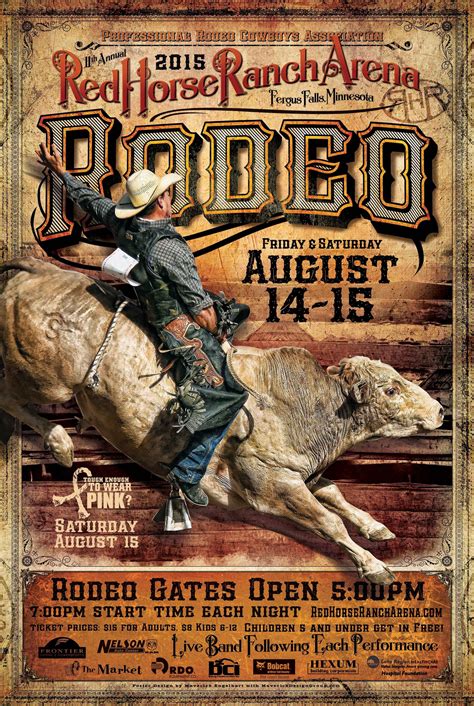 2015 Red Horse Ranch Arena Rodeo Poster Vintage Ads Vintage Signs