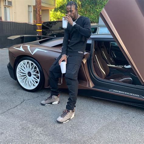 Spotted Travis Scott Shows Off Custom Lambo In Rick Owens Pause