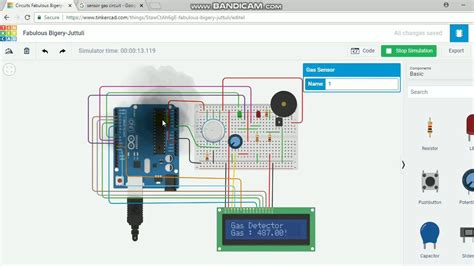 Gas Sensor Arduino Tinkercad