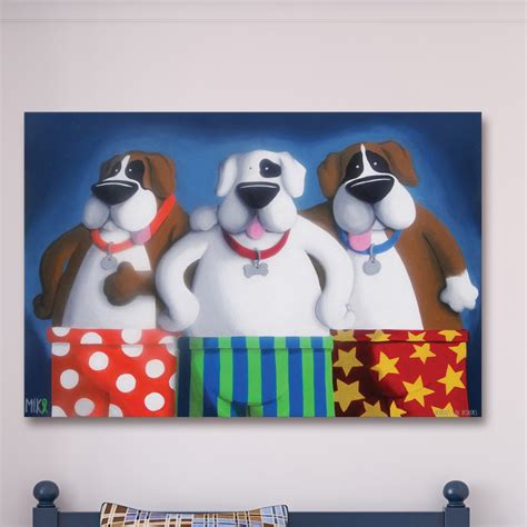 Marmont Hill Boxers In Boxers On Canvas By Mike Taylor Print Wayfair