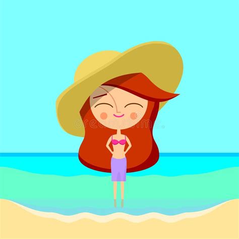 girl on the beach stock vector illustration of resort 52179664