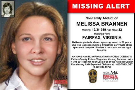 Melissa Brannen Age Now 32 Missing 12031989 Missing From Fairfax