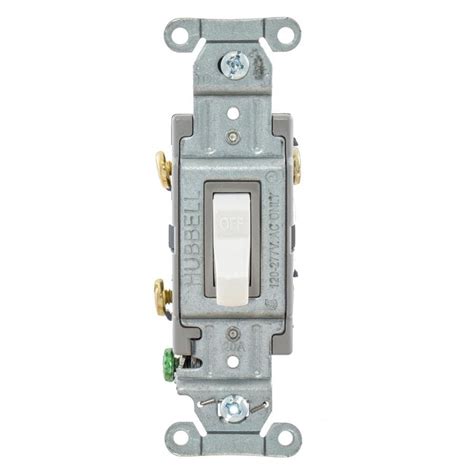 Hubbell 1520 Amp Double Pole White Toggle Light Switch At