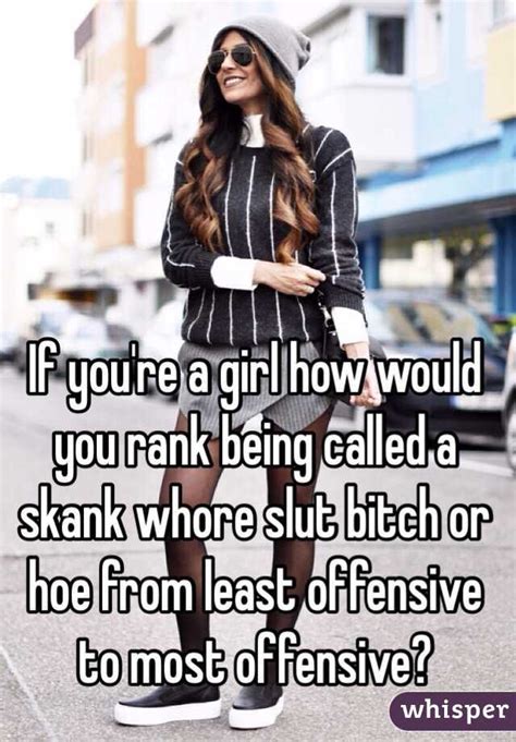 If Youre A Girl How Would You Rank Being Called A Skank Whore Slut