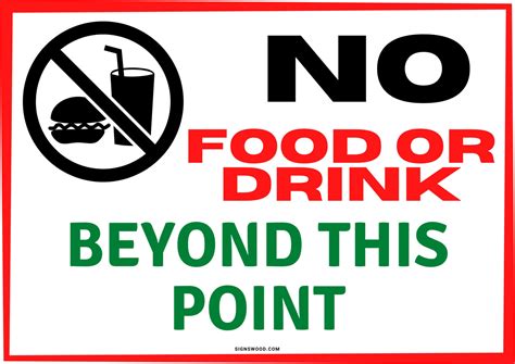 Free No Food Or Drink Sign Printable And Pdf Signswood