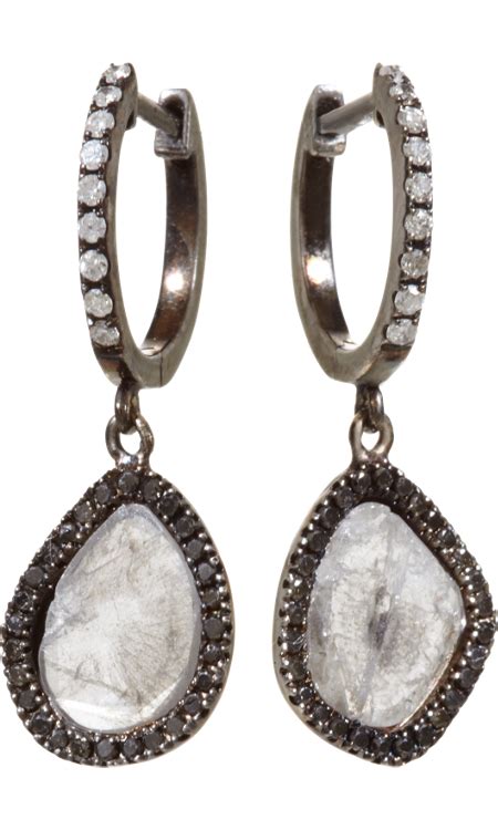 Monique Péan Diamond Slice & Black Diamond Earrings $10,700 | Black diamond earrings, Diamond ...