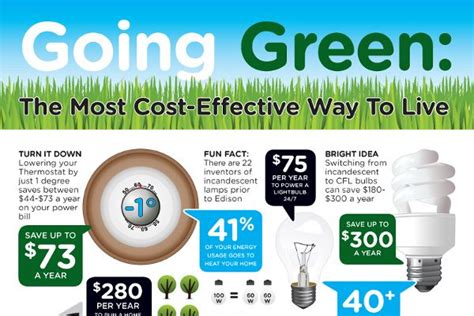 The Cost Effective Way To Live Is Going Green Info Poster With Images