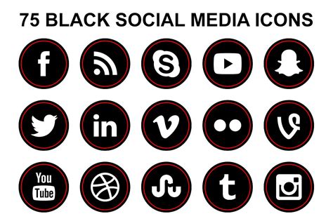 75 Epic Social Media Round Icons Icons Creative Market