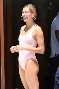 Hailey Baldwin In Pink Swimsuit 2017 30 Gotceleb