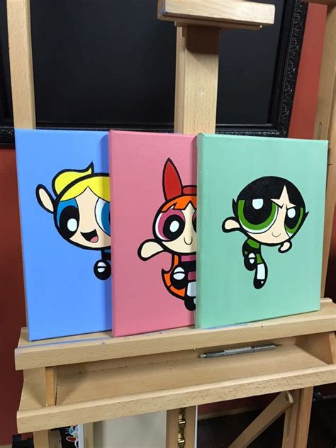 Powerpuff Girls Paintings Disney Canvas Art Diy Canvas