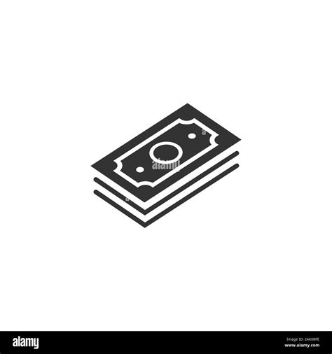 Money Stack Icon In Flat Style Exchange Cash Vector Illustration On