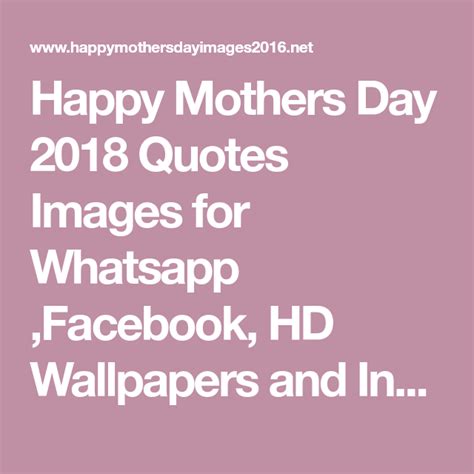 Happy Mothers Day 2018 Quotes Images For Whatsapp Facebook Hd