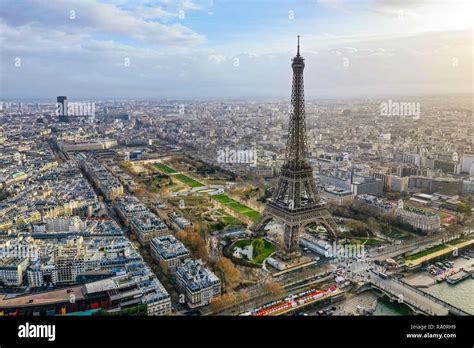 Beautiful Paris Aerial Panoramic Cityscape View Feat Famous Iconic