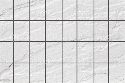 Outdoor White Stone Tile Floor Seamless Background Stock Photo