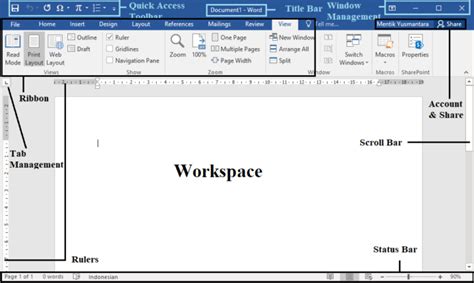 Siksmat S Page Mengenal Antar Muka Lembar Kerja Microsoft Word