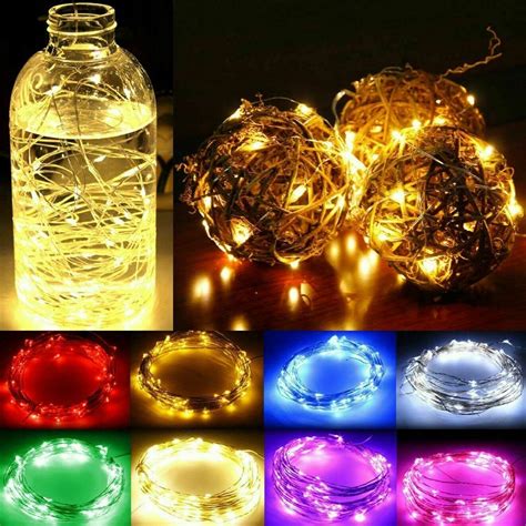 Fairy String Lights Battery Operated Mini Led Copper Silver Wire Or With Timer Ebay