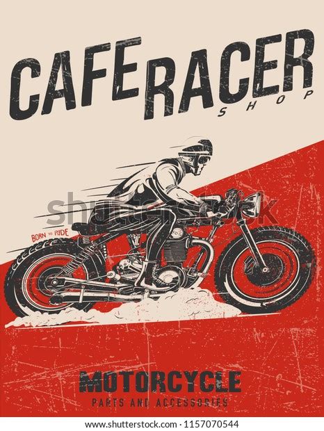 Vector Cafe Racer Poster Illustration Image Vectorielle De Stock