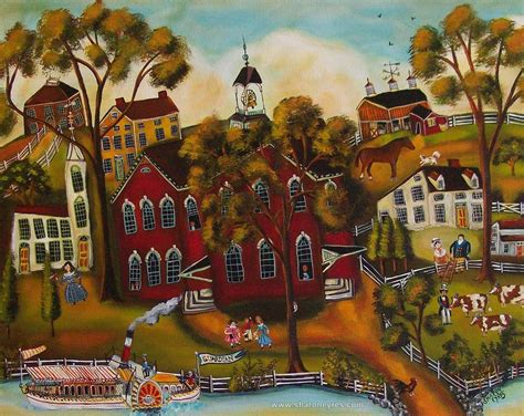 Primitive American folk by self taught artist Sharon Eyres | Naive art ...