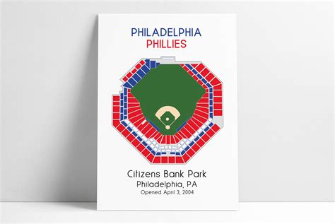 Philadelphia Phillies Mlb Stadium Map Ballpark Map Baseball Etsy Ireland