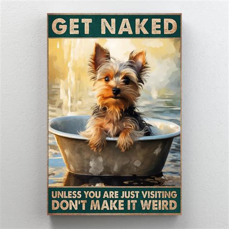 Trinx Yorkshire Terrier Get Naked On Canvas Print Wayfair