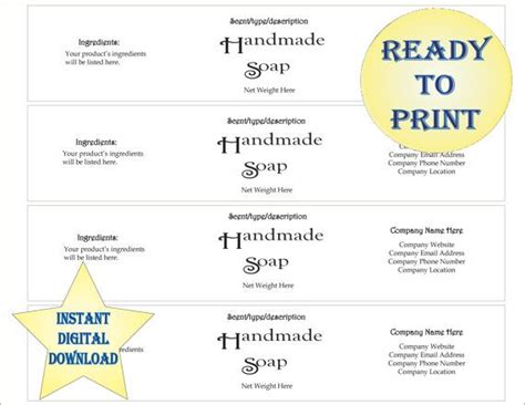 They will allow you to regulate their templates according to your preferences, but they'll as well as offer an easy pretension to create your own. Plain Handmade Soap Label Printable Custom by ...