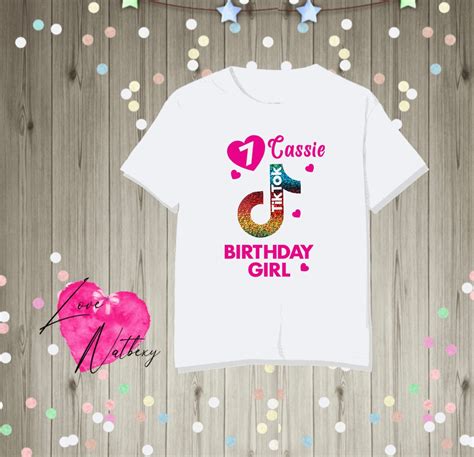 Personalised Birthday Tik Tok Girls T Shirt Viral Party Kids Etsy Uk