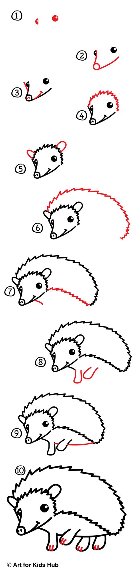 How To Draw A Hedgehog - Art For Kids Hub