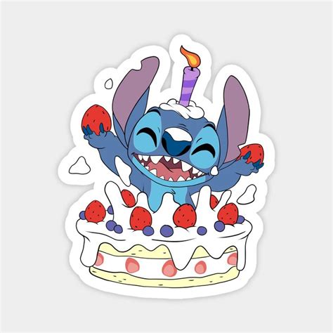 Happy Birthday Stitch By Nykos In Cute Laptop Stickers Stitch Disney Happy Birthday