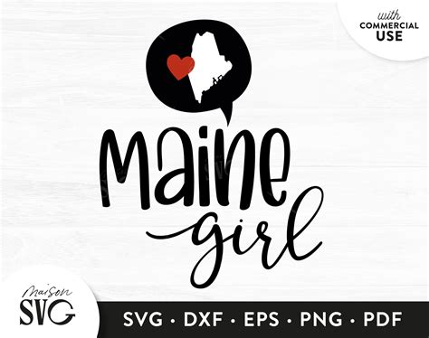Maine Svg Maine Clipart Maine Silhouette Commercial Use Maine Map Svg