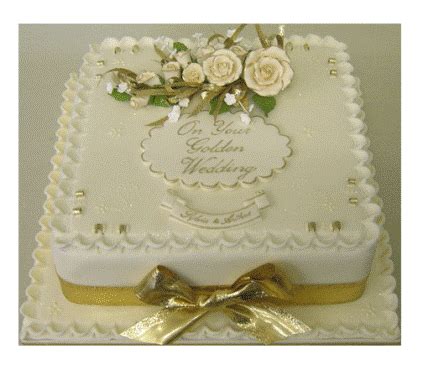 According to pinterest, metallic decorations are trending big time, even on the cakes. Golden anniversary cake | My 50th Wedding Anniversary ...
