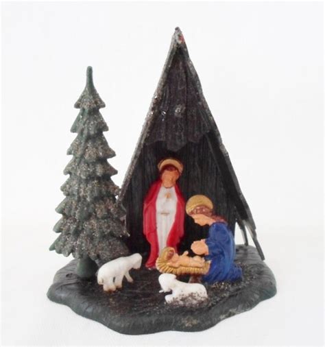 Vintage Miniature Plastic Nativity Scene By Alsredesignvintage