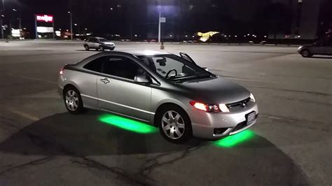 Honda Civic 2008 Furious 8 Green Led Car Underglow Light Youtube