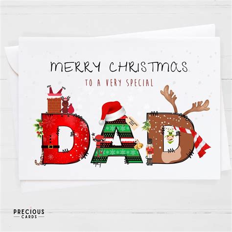 christmas card for dad daddy merry christmas dad personalised